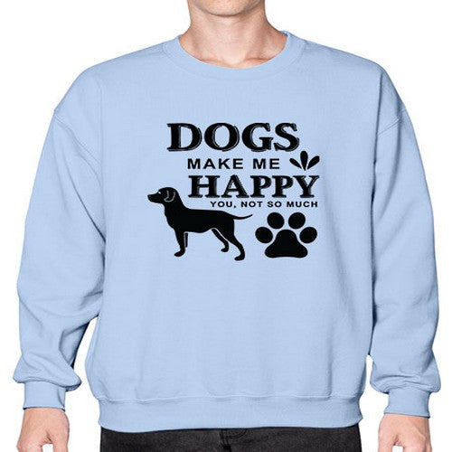 Dogs Make Me Happy Style 44# - dogs- Sweatshirt - Crew