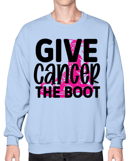 Give Cancer the Boot 25# - breast cancer- Sweatshirt - Crew