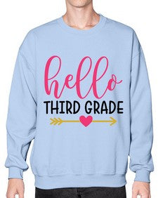 Hello Third Grade 350# - third grade- Sweatshirt - Crew