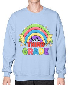 Hello third Grade Rainbow 348# - third grade- Sweatshirt - Crew