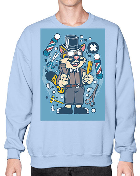 Hipster Barber Leopard835# - barber- Sweatshirt - Crew