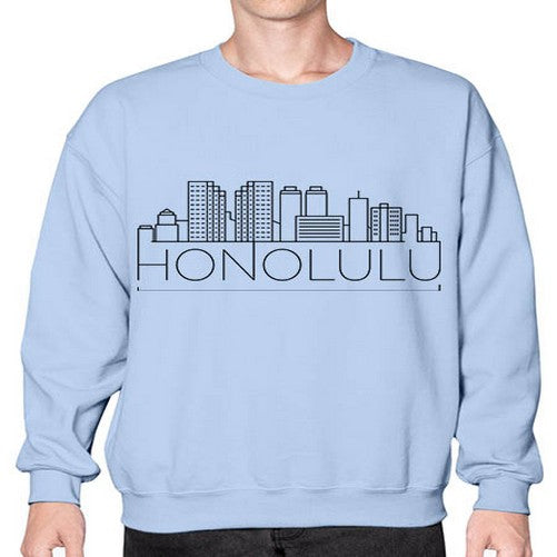 Honolulu Minimal Skyline 903# - cities- Sweatshirt - Crew