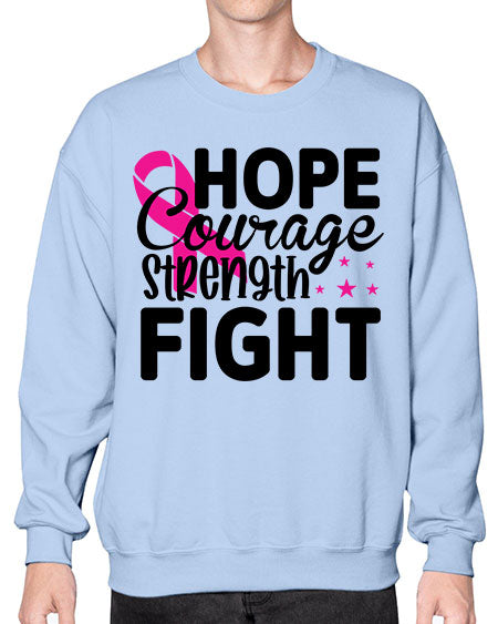 Hope Courage Strength Fight 21# - breast cancer- Sweatshirt - Crew