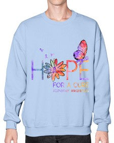 Hope For A Cure Alzheimer Awareness Flower 162# - alzheimers- Sweatshirt - Crew