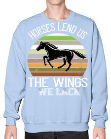 Horses lend us the wings we lack Style 43# - horse- Sweatshirt - Crew
