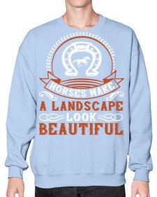 Horses make a landscape look beautiful Style 42# - horse- Sweatshirt - Crew