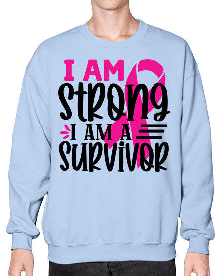 I Am Strong I Am a Survivor 19# - breast cancer- Sweatshirt - Crew