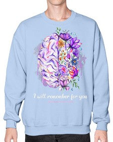 I Will Remember For You Brain Alzheimers Awareness 183# - alzheimers- Sweatshirt - Crew