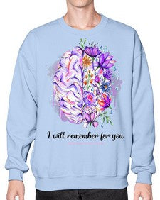 I Will Remember For You Brain Alzheimers Awareness 184# - alzheimers- Sweatshirt - Crew