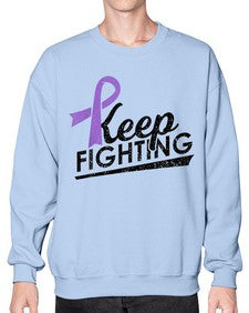 Keep Fighting Alzheimers Epilepsy Warrior Awareness Ribbon 190# - alzheimers- Sweatshirt - Crew