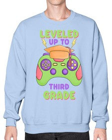 Leveled up to third Grade 472# - third grade- Sweatshirt - Crew