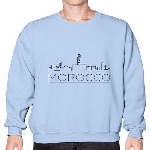 Morocco Minimal Skyline 1352# - cities- Sweatshirt - Crew