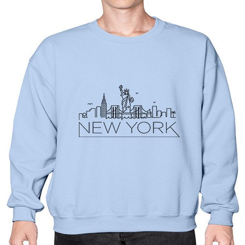 New York Minimal Skyline 1468# - cities- Sweatshirt - Crew