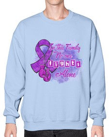 No One Figh Alone AlzheimerS Awareness 200# - alzheimers- Sweatshirt - Crew