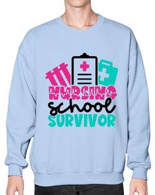 Nursing School Survivor Style Style 1278# - nurse- Sweatshirt - Crew