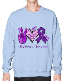 Peace Love Cure Alzheimer Awareness 205# - alzheimers- Sweatshirt - Crew