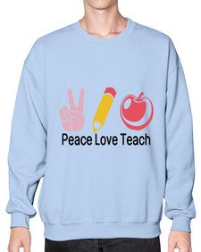 Peace Love Teach 1303# - teacher- Sweatshirt - Crew