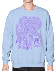 Purple Elephant Alzheimer Awareness 210# - alzheimers- Sweatshirt - Crew