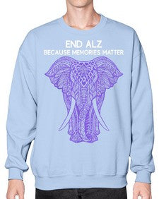 Purple Elephant Alzheimer Awareness 211# - alzheimers- Sweatshirt - Crew