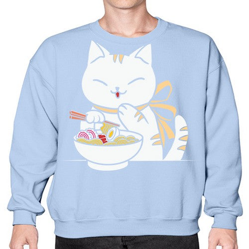 Ramen Cat Kawaii Anime Tee Japanese 280# - anime- Sweatshirt - Crew