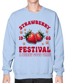 Retro Strawberry Festival 1504# - strawberry- Sweatshirt - Crew