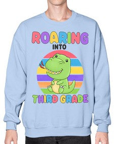 Roaring to third Grade Trex 773# - third grade- Sweatshirt - Crew