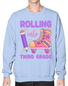 Rolling into third Grade 790# - third grade- Sweatshirt - Crew