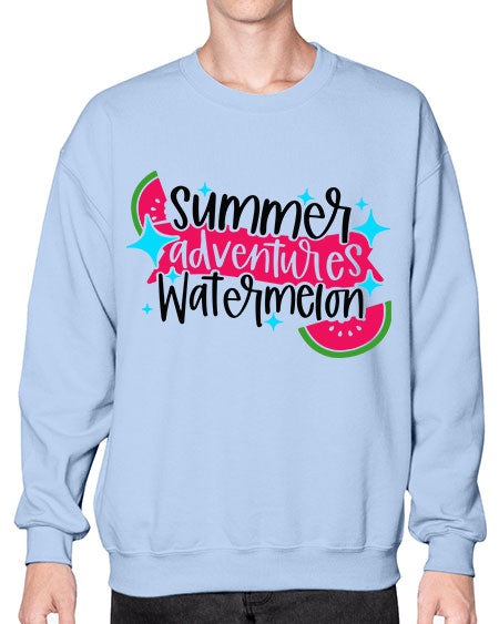 Summer Adventures Watermelon Style 23# - summer- Sweatshirt - Crew