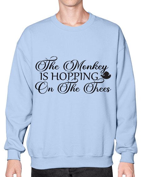 The monkey is hopping on  - monkey- Sweatshirt - Crew
