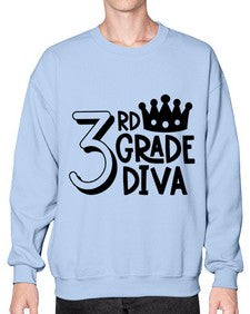 Third Grade Diva 953# - third grade- Sweatshirt - Crew