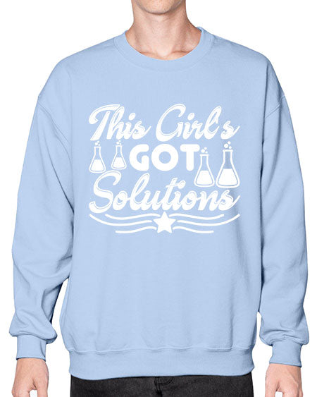 This Girl s Got Solutions 18# - general science- Sweatshirt - Crew
