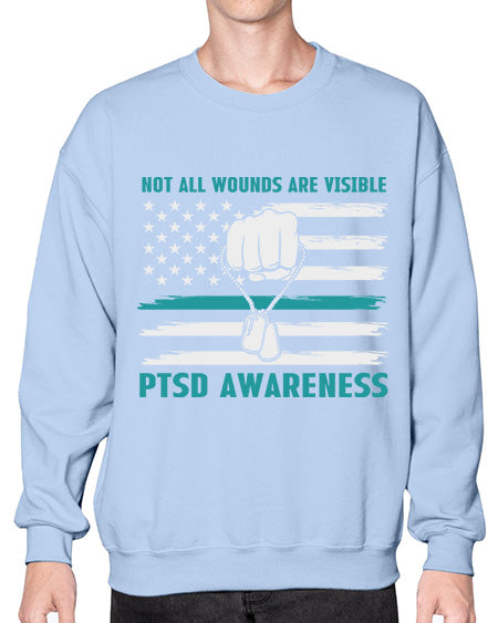 Veteran PTSD Not all wounds 4# - PTSD- Sweatshirt - Crew