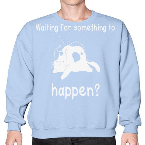 Waiting For Something Sleeping Cat 285# - anime- Sweatshirt - Crew