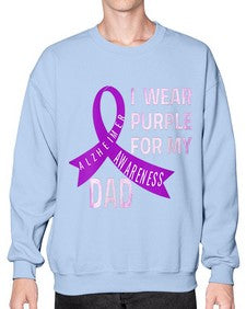 Womens I Wear Purple for My Dad Alzheimers Disease Awareness VNeck 221# - alzheimers- Sweatshirt - Crew