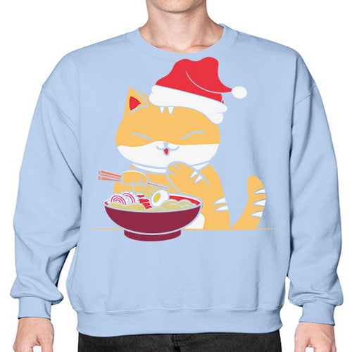 Xmas Kawaii Anime Shiba Inu Eating Ramen 289# - anime- Sweatshirt - Crew