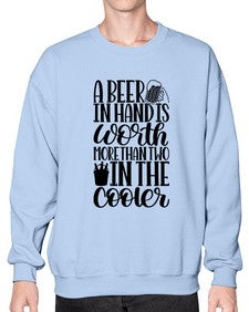 a beer in hand is worth 516# - beer- Sweatshirt - Crew