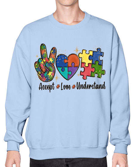 accept love understand 2# - autism- Sweatshirt - Crew