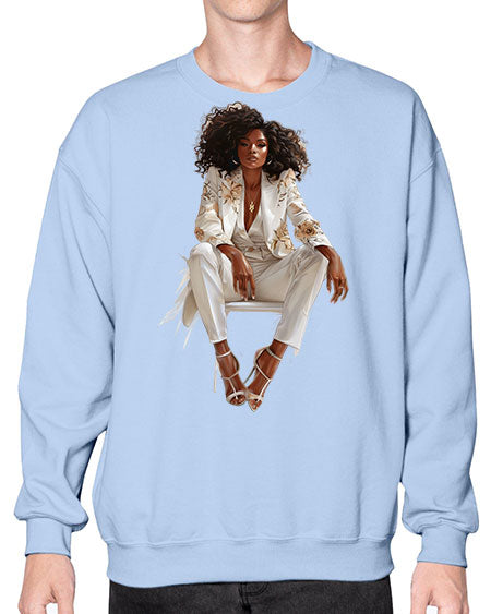 african american girl 2# -  fashion- Sweatshirt - Crew