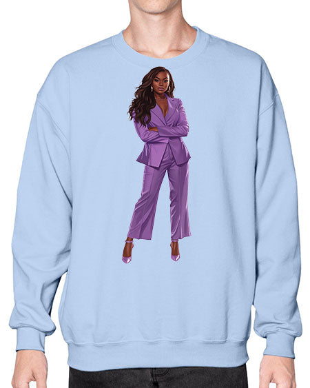 african american girl 3# -  fashion- Sweatshirt - Crew