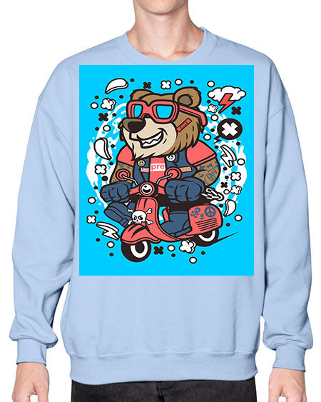 bear scooterist 41# - bears - animals- Sweatshirt - Crew