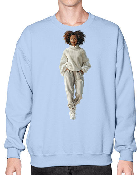 beautiful girl 13# -  fashion- Sweatshirt - Crew