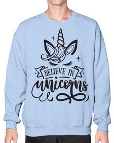 believe in unicorns black 55# - unicorn- Sweatshirt - Crew