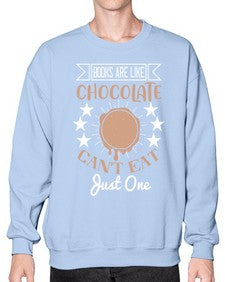 books are like chocolate cant eat just one 57# - chocolate- Sweatshirt - Crew