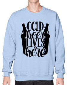 cold beer lives here 872# - beer- Sweatshirt - Crew