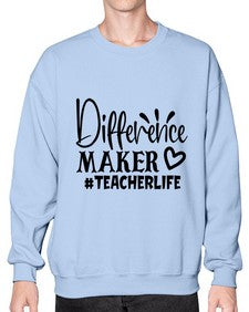 difference maker teacherlife Style 121# - teacher- Sweatshirt - Crew