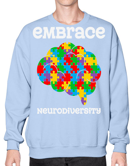 embrace neurodiversity autism awareness 87# - autism- Sweatshirt - Crew