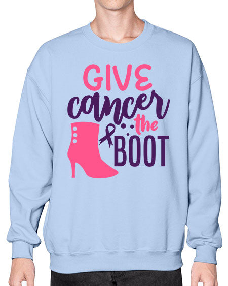 give cancer the boot Style 11# - breast cancer- Sweatshirt - Crew