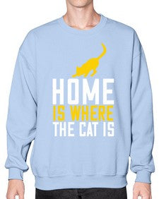 home is where the cat is Style 49# - cats- Sweatshirt - Crew