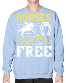 horses set me free Style 39# - horse- Sweatshirt - Crew