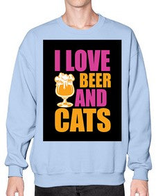 i love beer and cats 1137# - beer- Sweatshirt - Crew